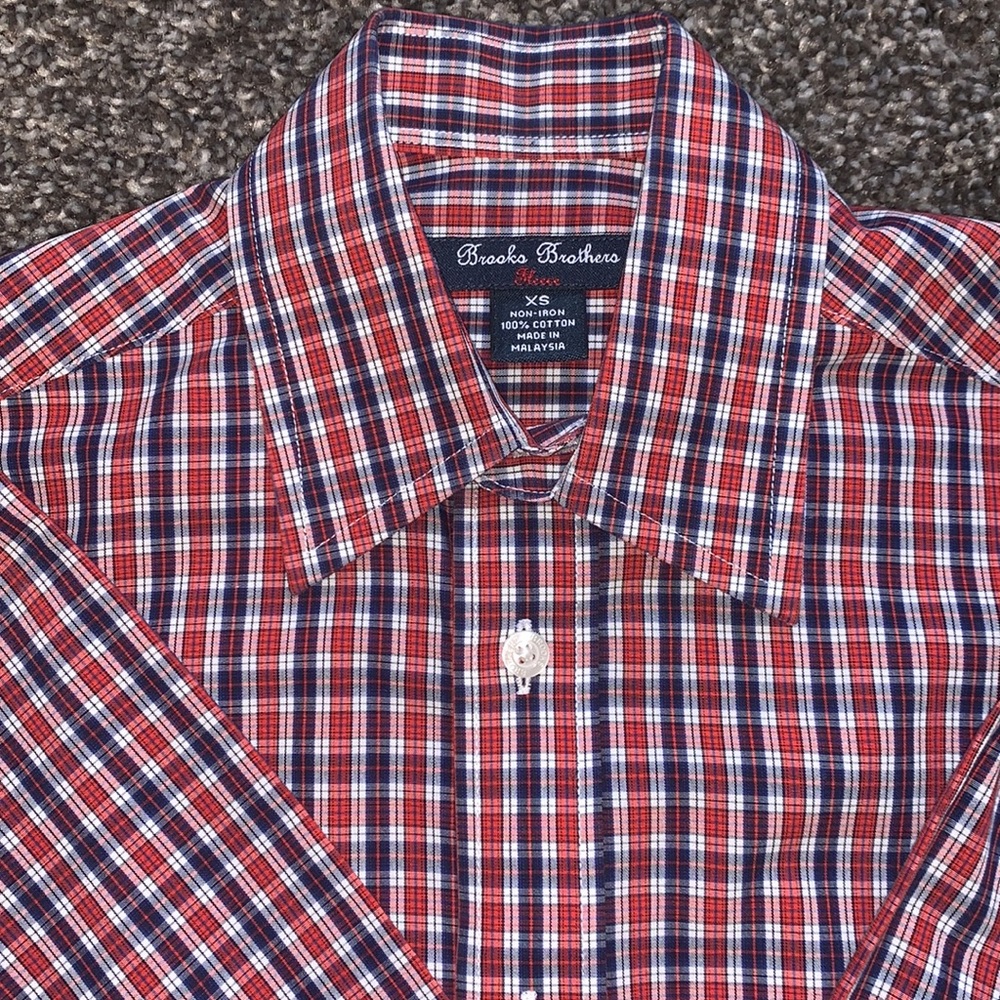 Youth Boys Brooks Brothers Long Sleeve Dress Shirt, XS x-small Plaid - Picture 2 of 8